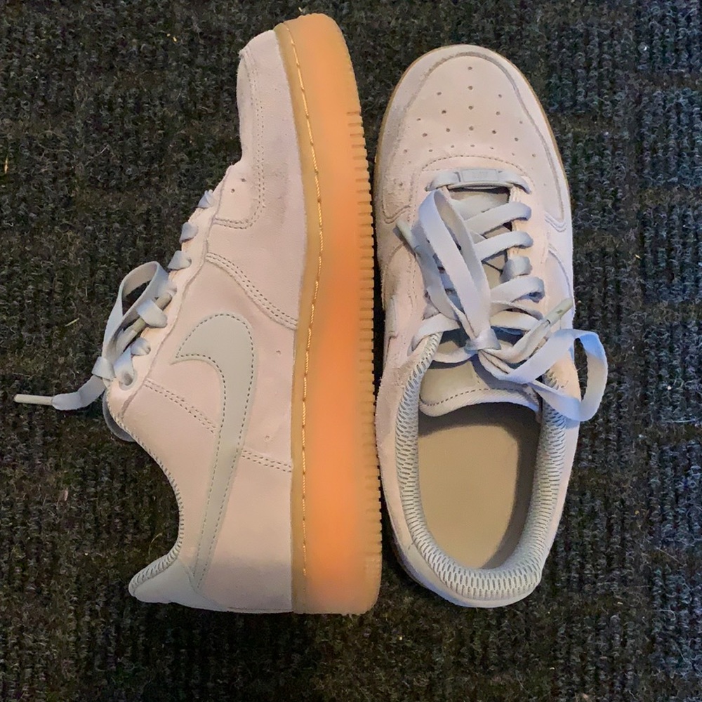 Blue Suede AF1 Gum Bottoms. Size 8 Women’s